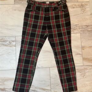 Rare - GAP Signature Skinny Ankle Pants - Black, Red, Green Plaid